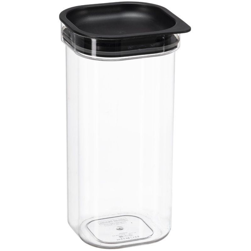 plast team bac d'alimentation sec Hamburg, carré, 1,7 litre, transparent/noir
